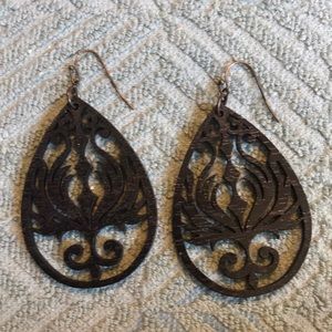 Black filigree Phoenix earrings